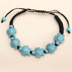 New turquoise turtle shaped bead bracelet